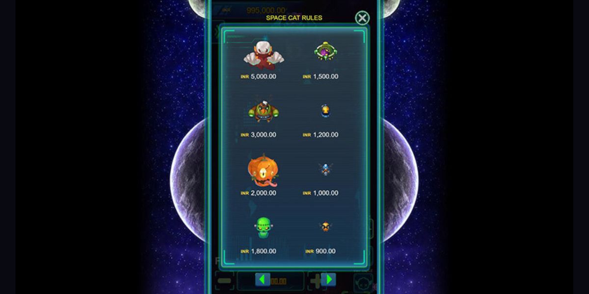 Space Cat Fishing - Paytable 2 - Barce888a