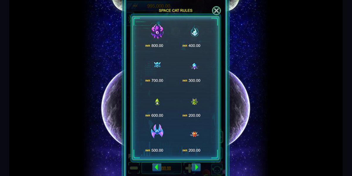 Space Cat Fishing - Paytable 3 - Barce888a