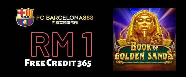 Barce888 Free Credit 365 RM1 - Book of Golden Sands