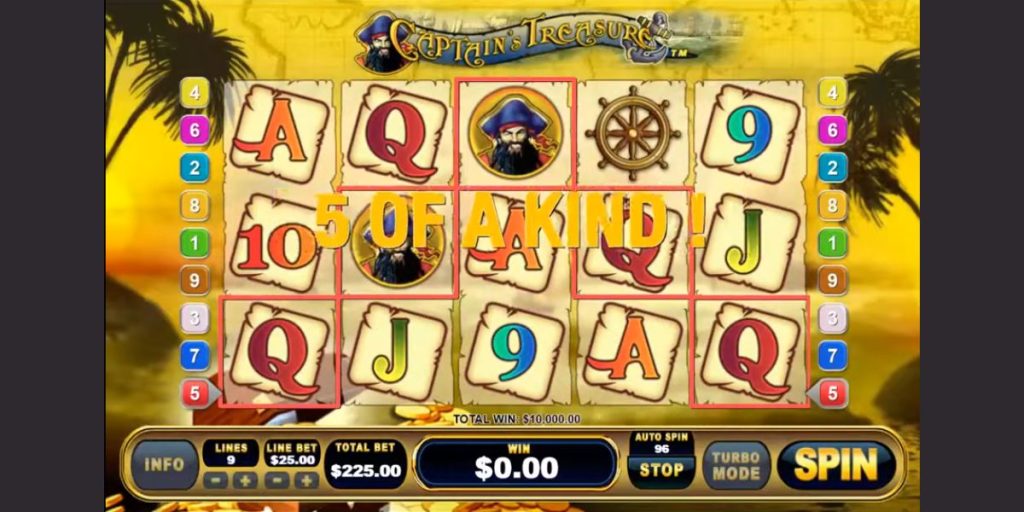 Captain's Treasure Slot - 5 of a Kind - Barce888a