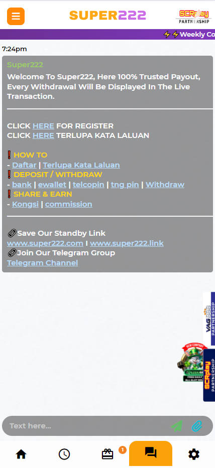 Super222 - Live Chat - barce888a