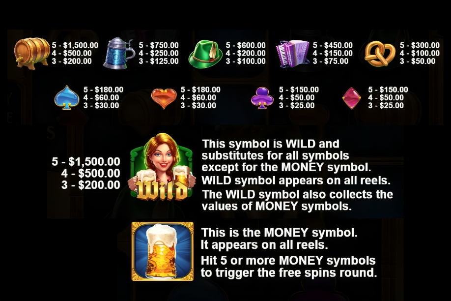 October Fortune slot - Paytable - barce888a