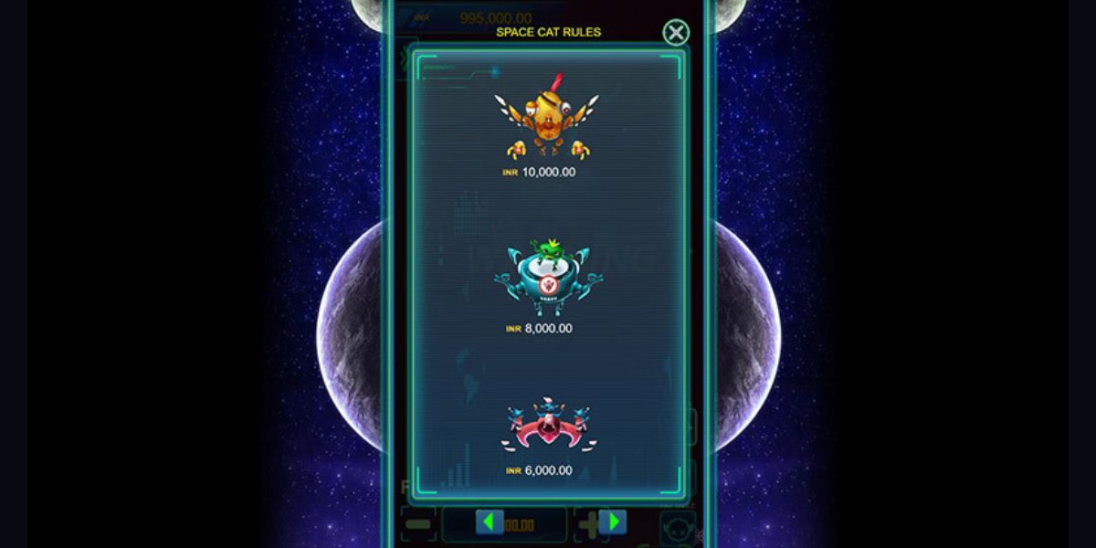 Space Cat Fishing - Paytable 1 - Barce888a
